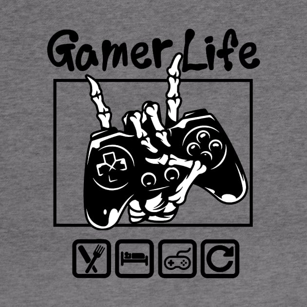 Gamer Life Black and White by AbundanceSeed